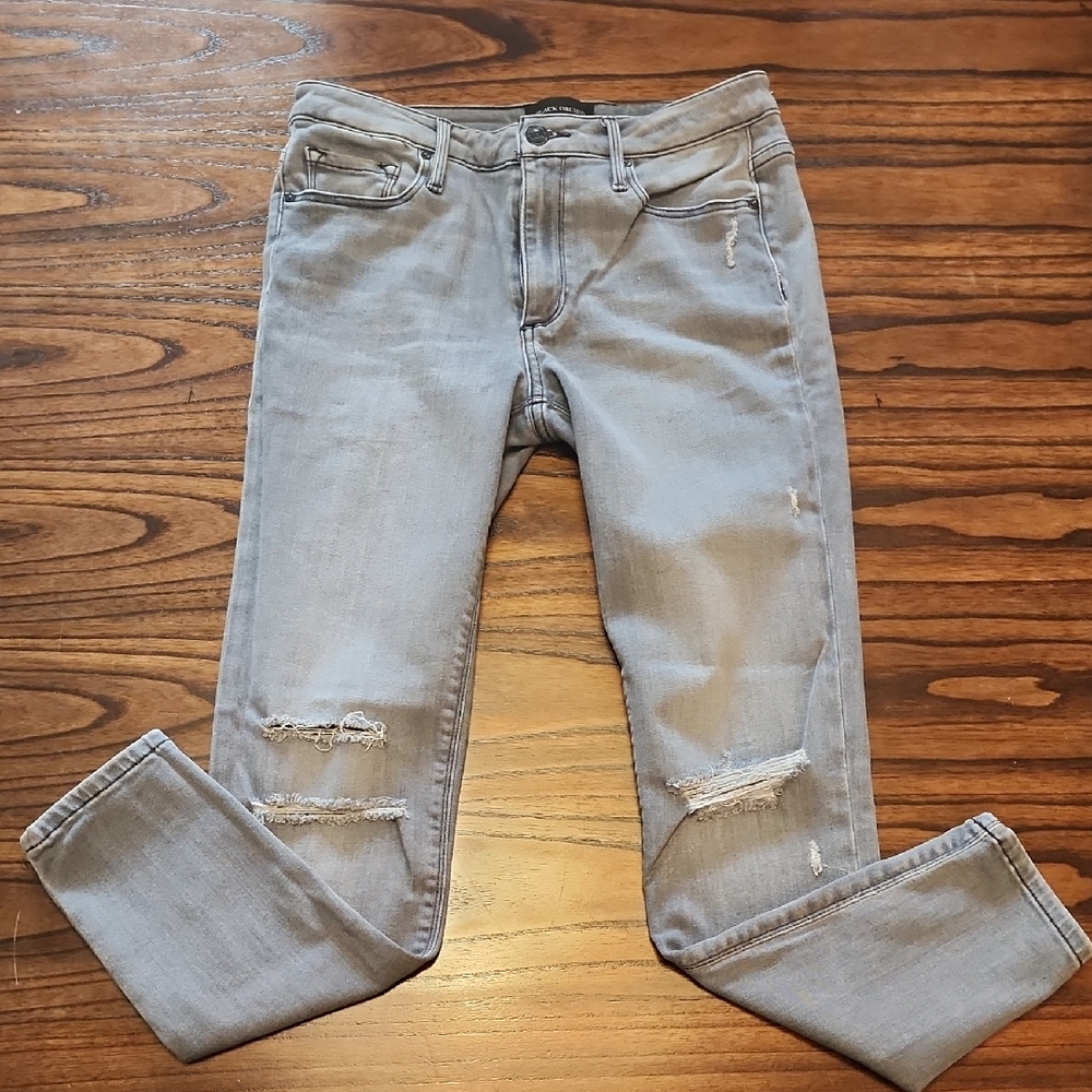 Black Orchid Jude Crop Light Gray Distressed Jeans Sz 27